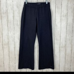 Athleta Pinstripe Pull On Pants Back Pockets Large